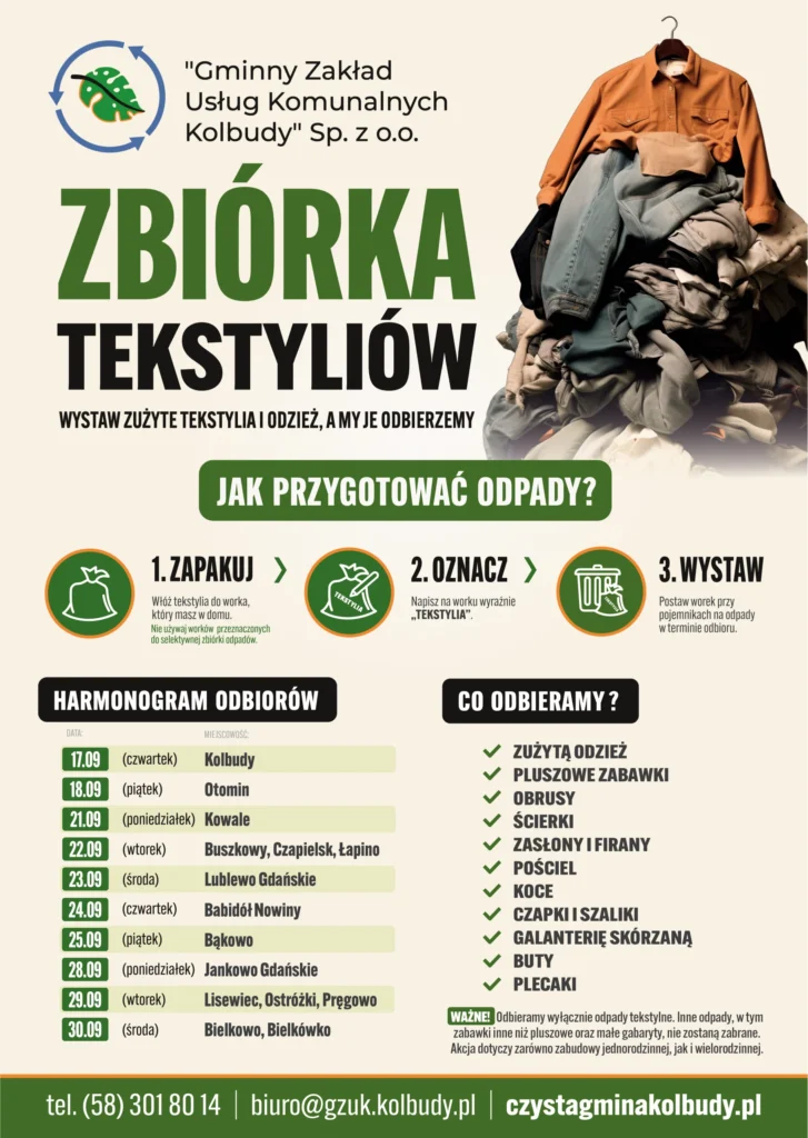 plakat A3 GZUK Kolbudy tekstylia